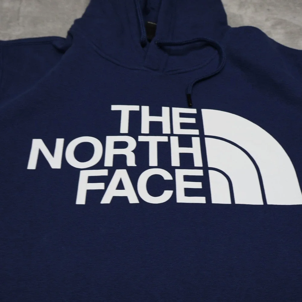 North Face Hoodie Mens Medium Blue Half Dome Pullover Fleece Classic Sweatshirt